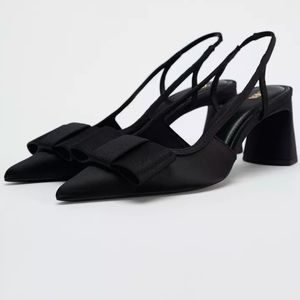 Zara Slingback Heels with Bow